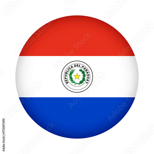 Paraguay flag round. 3d illustration round button flag of Paraguay transparation png Free Download Paraguay flag round. 3d illustration round button flag of Paraguay transparation png - GFXLoad