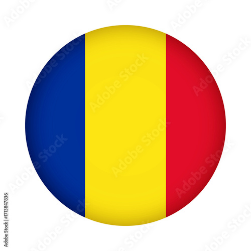 Romania flag round. 3d illustration round button flag of Romania transparation png Free Download Romania flag round. 3d illustration round button flag of Romania transparation png - GFXLoad