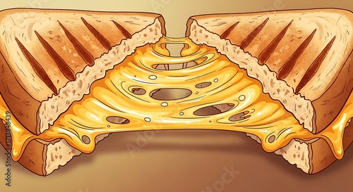 Grilled Cheese Illustration.