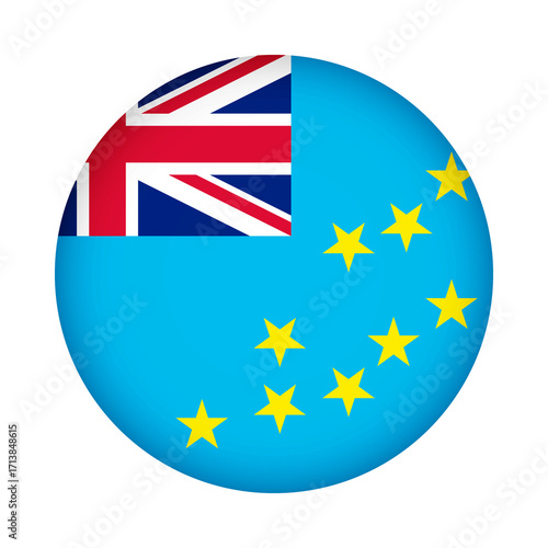 Free Download Tuvalu flag round. 3d illustration round button flag of Tuvalu transparation png - GFXLoad