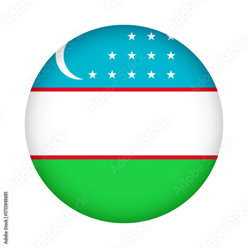 Free Download Uzbekistan flag round. 3d illustration round button flag of Uzbekistan transparation png - GFXLoad