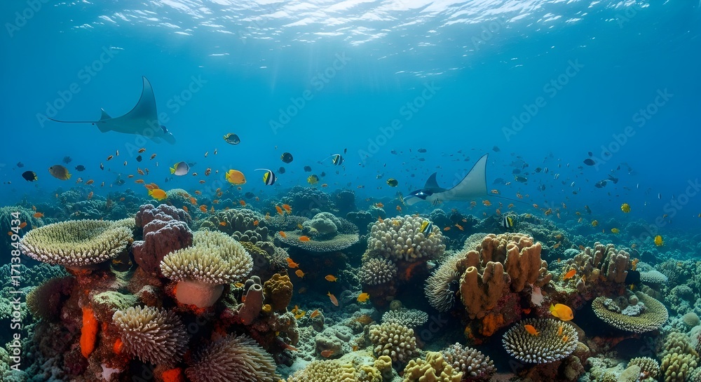 Naklejka premium Underwater Coral Reef Ecosystem