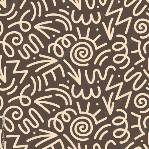 Line scribble patterns. A collection of creative abstract art backgrounds for kids or festive celebration designs. A simple, childish scribble wallpaper print texture bundle.