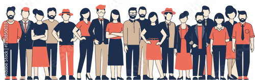 Diverse Group of Business Professionals Standing Together