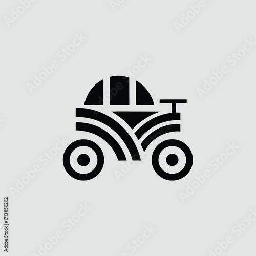 Abstract farm vehicle logo design for agriculture business and farming industry modern minimalist vector icon 100 | editable eps