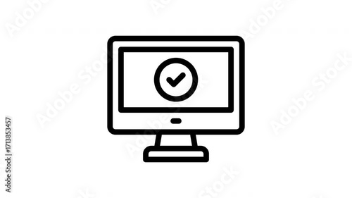 computer minimalist stroke animation