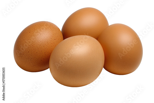 Brown Eggs Cluster on white background