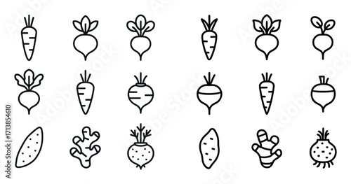 Root Vegetable Icons