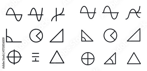 Mathematics Icon Grid
