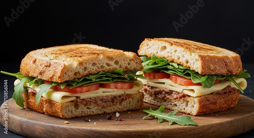 Grilled Sandwiches with Arugula, Tomato and Cheese