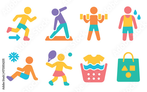 Colorful Sportswear Icons