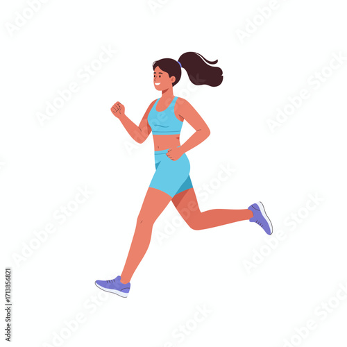 Woman in sportswear jogging.
