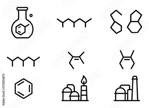 Minimalist Hydrocarbon Icons