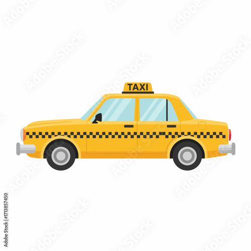 Yellow Taxi Cab Illustration.