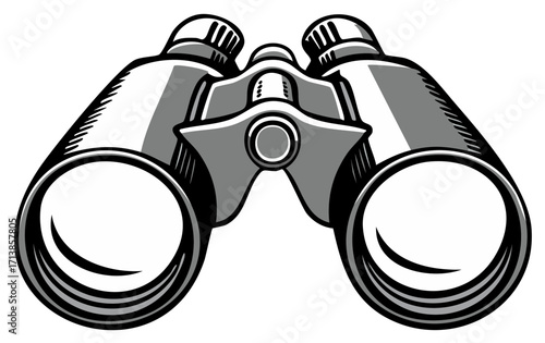 Binoculars Vector Illustration Graphic Design Telescope Tool Spyglass Equipment