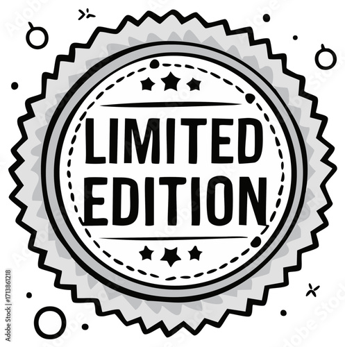 Exclusive Limited Edition Stamp Emblem with Hand Drawn Stars and Playful Decorative Details