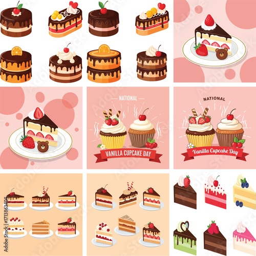 Delicious Cakes and Cupcakes Collection Perfect for Your Baking Blog or Recipe Website