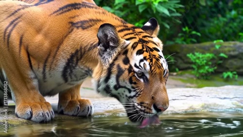 Tiger drinking water