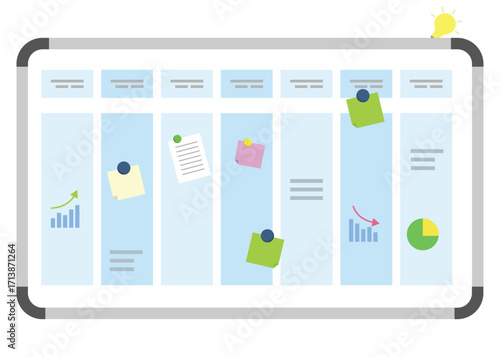 Kanban Board for Sprint Planning, Scrum. Project Manager. Stock Illustration