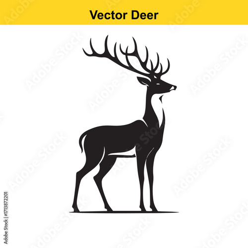 Deer Silhouette – Minimalist Wildlife Vector Art