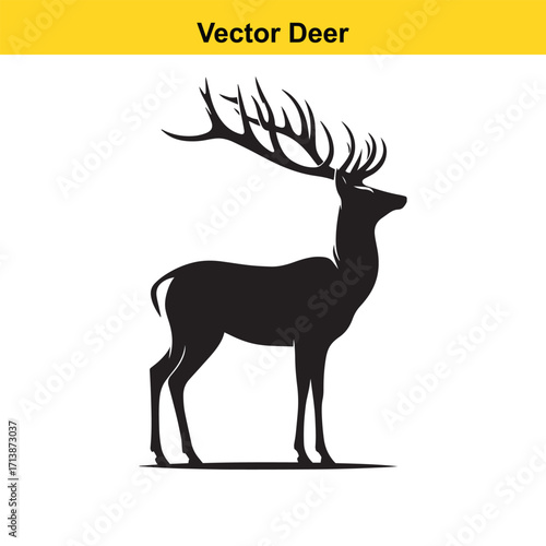 Deer Silhouette – Minimalist Wildlife Vector Art