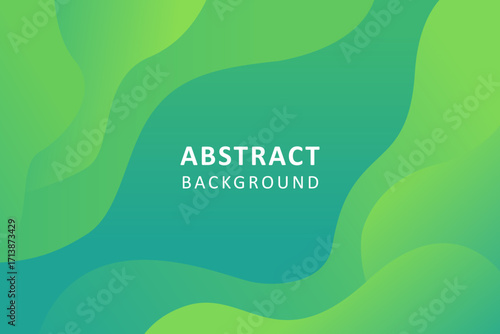 Minimalist green fluid vector background with smooth organic shapes and gradient layers. Modern abstract design in landscape orientation.