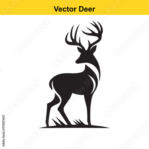 Deer Silhouette – Minimalist Wildlife Vector Art