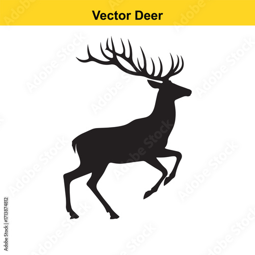 Deer Silhouette – Minimalist Wildlife Vector Art