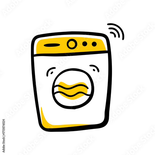 Automatic Washing Machine Appliance Icon For Web And Graphic Design