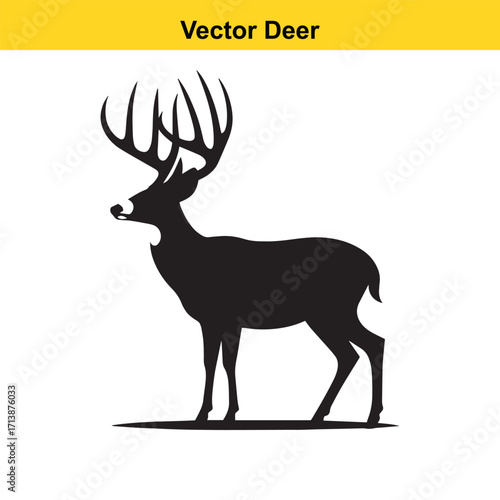 Deer Silhouette – Minimalist Wildlife Vector Art