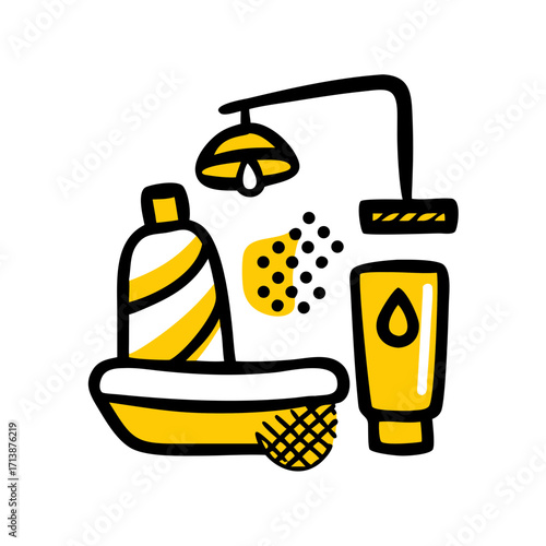 Bathroom Shower Cosmetic Care Icon For Web And Graphic Design