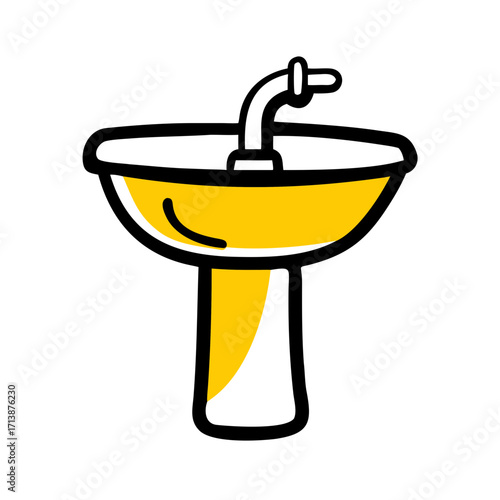 Bathroom Sink With Faucet Icon For Web And Graphic Design