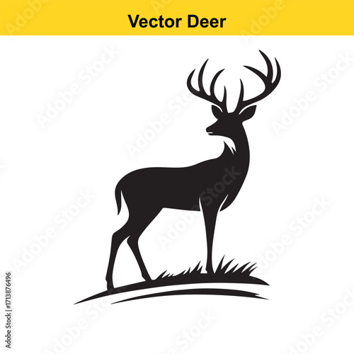 Deer Silhouette – Minimalist Wildlife Vector Art