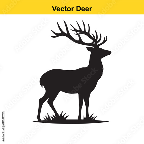 Deer Silhouette – Minimalist Wildlife Vector Art