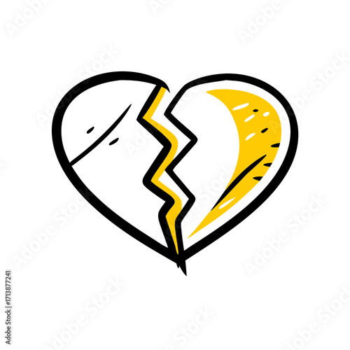 Broken Heart Emotional Stress Symbol Icon For Web And Graphic Design