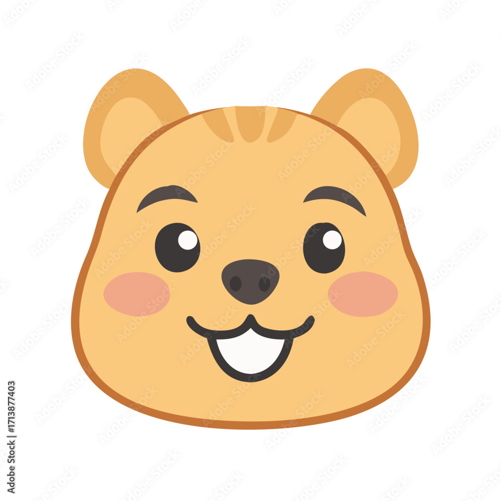 Fototapeta premium Cute hamster face with cheerful expression design concept 