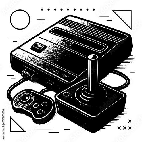 black and white vector console 