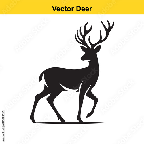 Deer Silhouette – Minimalist Wildlife Vector Art