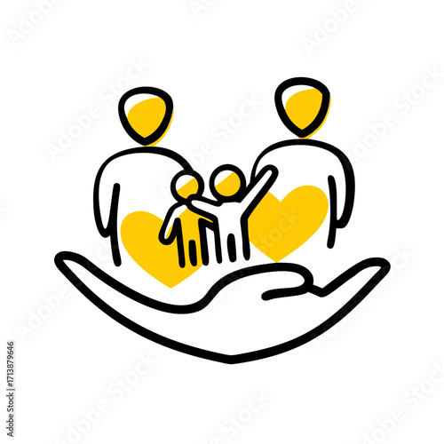 Family Health Support Insurance Card Icon For Web And Graphic Design
