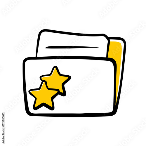 Folder With Star Rating Icon For Web And Graphic Design