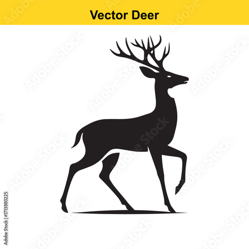 Deer Silhouette – Minimalist Wildlife Vector Art