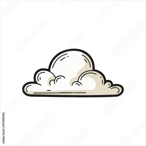 Simple, hand-drawn illustration of a cumulus cloud.