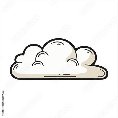 Simple, stylized illustration of a cumulus cloud.