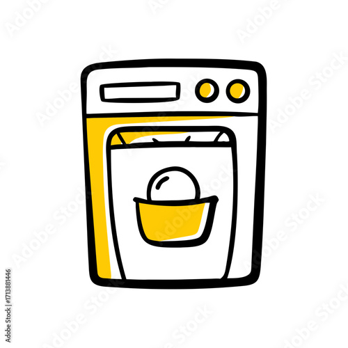Household Dishwasher Machine Icon For Web And Graphic Design