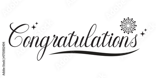 A stylish typography design featuring the word Congratulations. Use this for cards, invitations, or any project needing a celebratory touch.