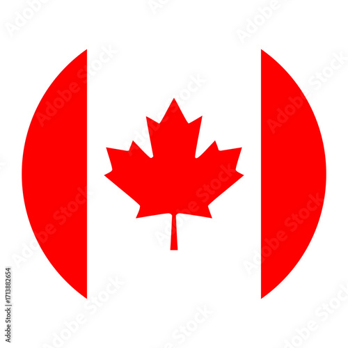 canada circular flag vector