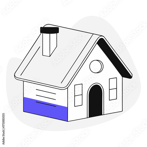 Illustration of a simple house with chimney