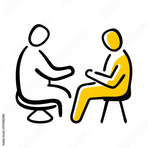 Person Talking Therapy Consultation Icon For Web And Graphic Design