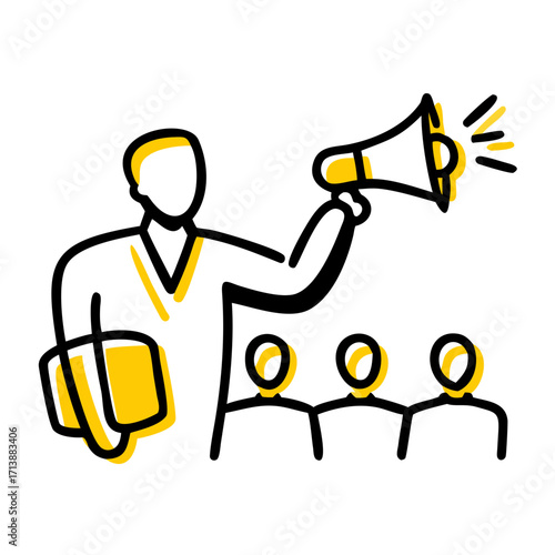 Public Relations Spokesperson Speech Icon For Web And Graphic Design