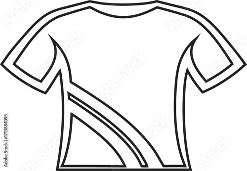 Flat line t shirt vector illustration, useful for clothing store promotions, fashion marketing materials, boutique branding, and digital ads.